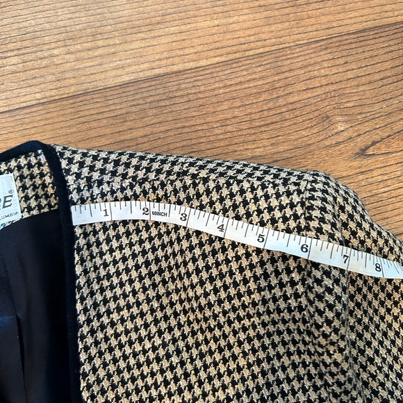 Vintage black and tan houndstooth cropped blazer jacket - Picture 7 of 8